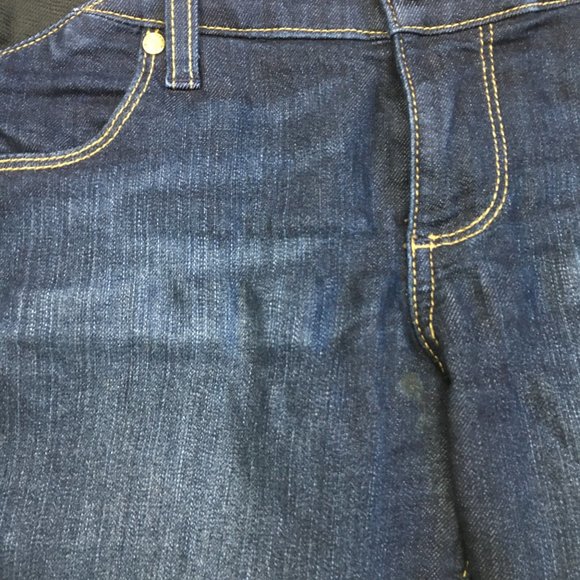 PAIGE Carson Dark Wash Skyline Ankle Peg Maternity Pull On Skinny Jeans - Picture 12 of 16